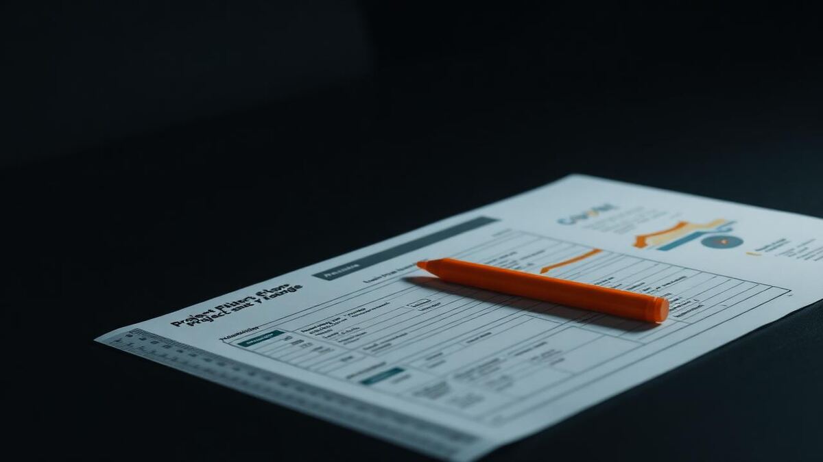Printed delivery plan on a dark table with an orange marker laid across it