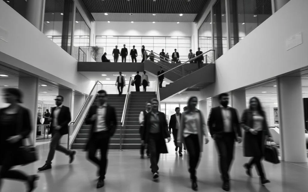 Colleagues discussing organisational culture and collaboration. Article: How Toxic Cultures Form